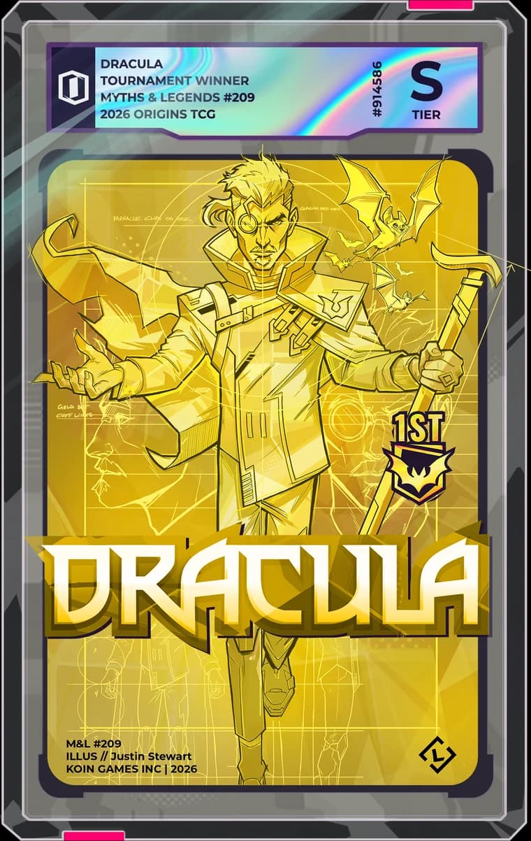 Dracula tournament winner card, graded